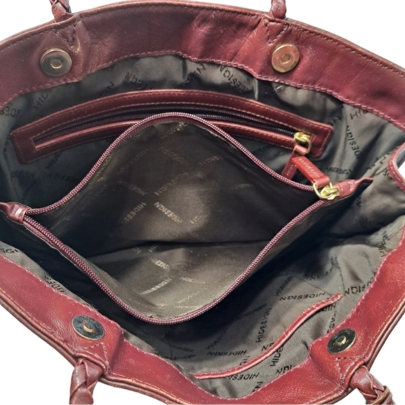 Vintage Hidesign Genuine Leather Women's Burgundy Shoulder Bag - Picture 14 of 16